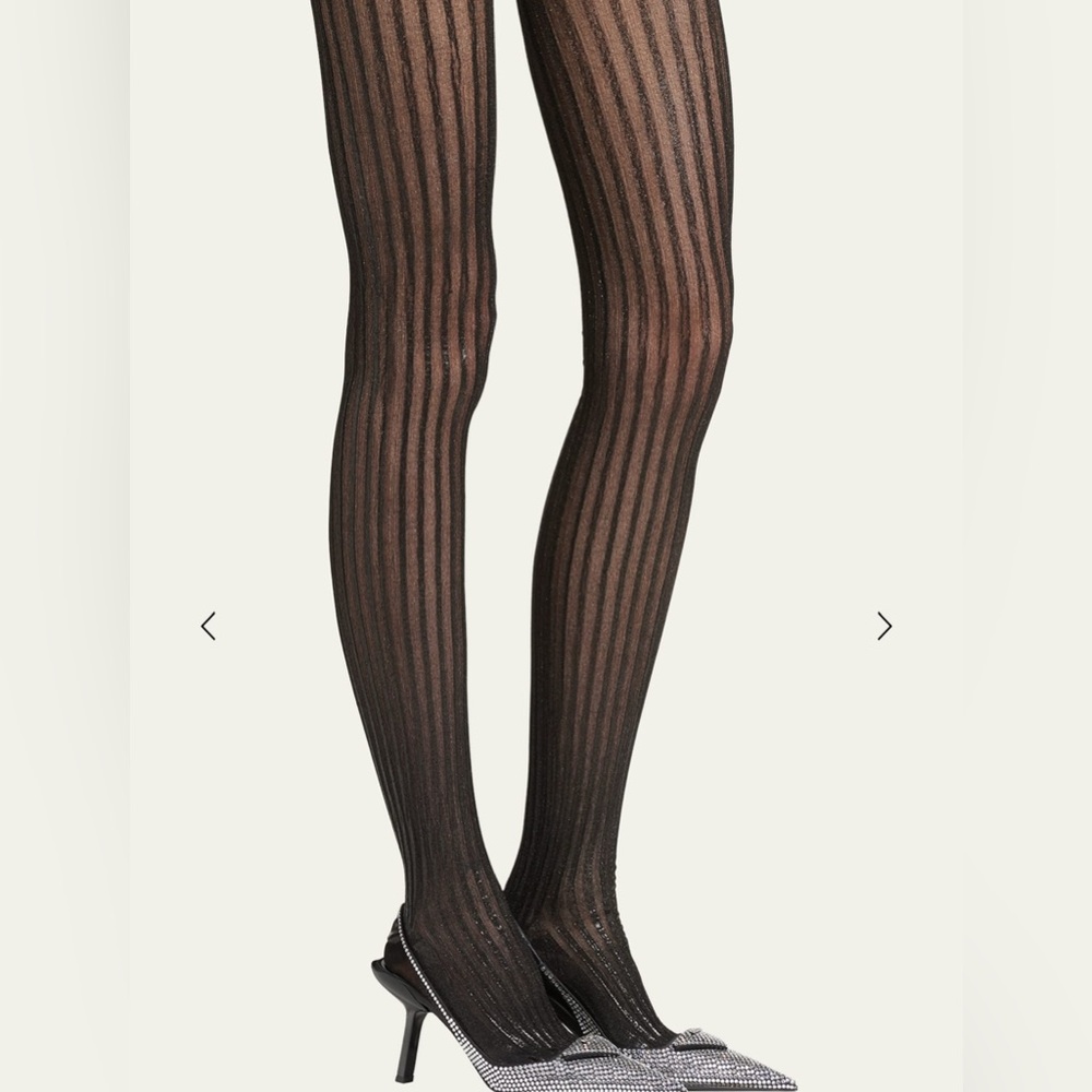 Prada Midnight Navy Blue Ribbed Knitted Pantyhose/Tights In size I(S)